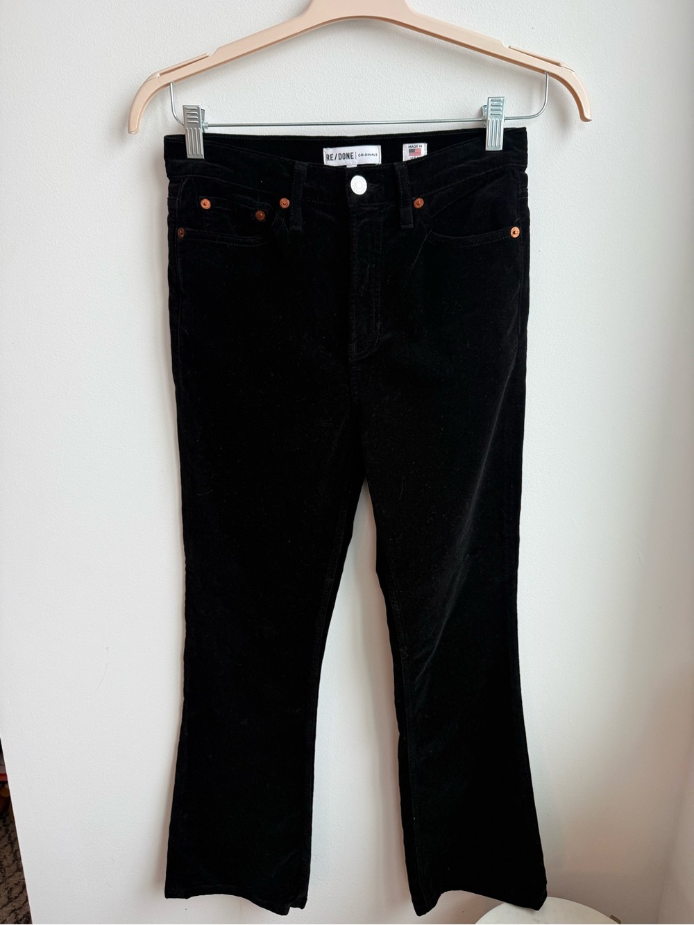 RE/DONE Black Women's Velvet Jeans